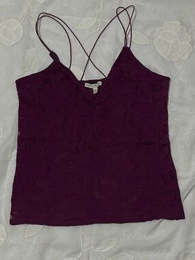 Express Deep Plum Lace Cami with Double Spaghetti Straps